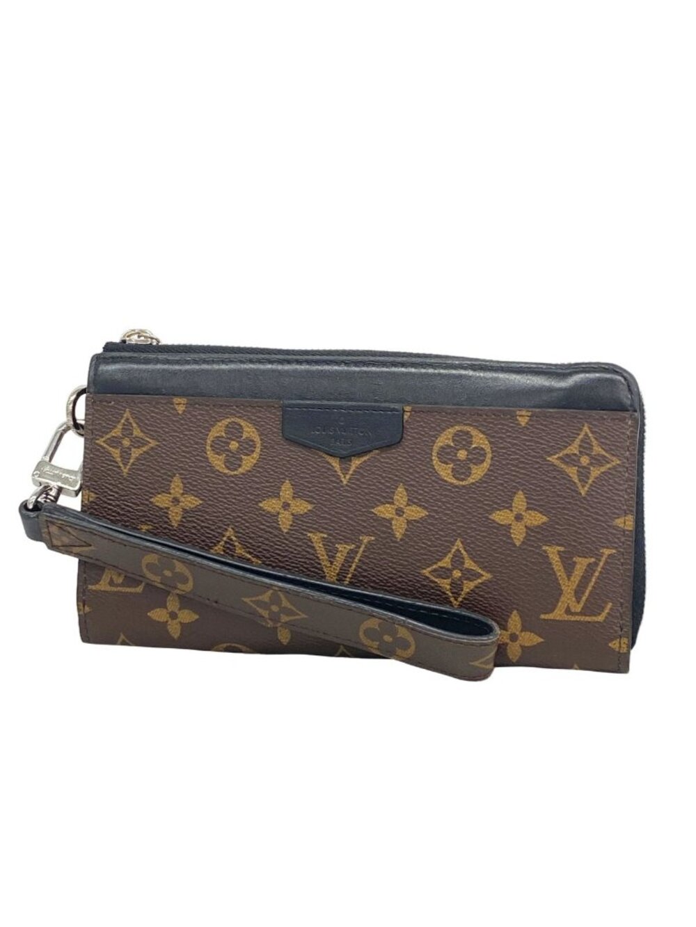 Louis Vuitton Wallet Monogram Macassar Zippy Dragonne Brown Black